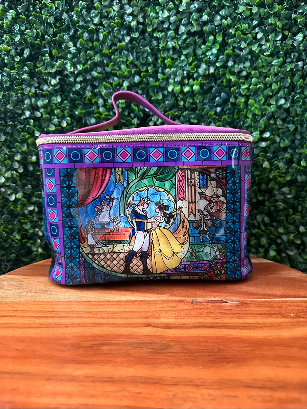 Disney Beauty and the Beast Stained Glass Cosmetic Case